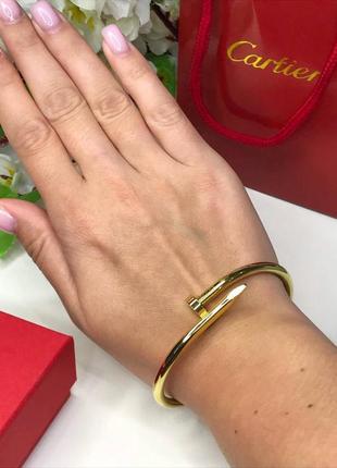 Брендовий браслет цвях у позолоті в стилі cartier2 фото