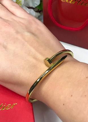 Брендовий браслет цвях у позолоті в стилі cartier4 фото