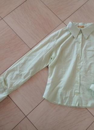 Натуральная хлопковая салатовая рубашка/рубашка оверсайз 100% коттон.м, л3 фото
