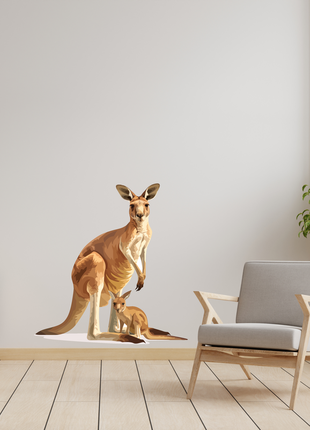 Вінілова інтер'єрна наклейка кольорова декор на стіну, шпалери та інші поверхні "кенгуру австралія"