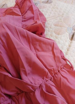 Платье миди розовое запах 46 48 m l4 фото