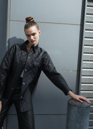 Zara куртка-рубашка из искусственной кожи2 фото