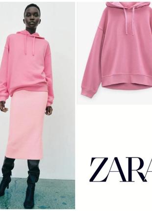 Базовый розовый худи zara1 фото