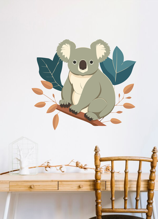 Вінілова інтер'єрна наклейка кольорова декор на стіну, шпалери та інші поверхні "коала австралія"