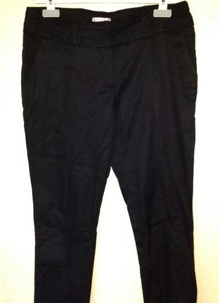 Натуральные черные укороченные брюки с кружевом orsay 385 фото
