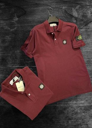 Чоловіча вінтажна футболка поло літня stone island