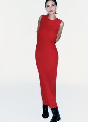 Шикарне червоне плаття футляр від zara