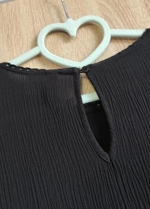 H&amp;m divided блуза с кружевом, длинный рукав, блузка жатка, поплиновая с баской5 фото