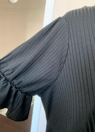 Черная женская эластичная блуза4 фото