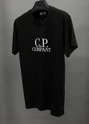 Черная мужская летняя футболка с коротким рукавом cp company1 фото