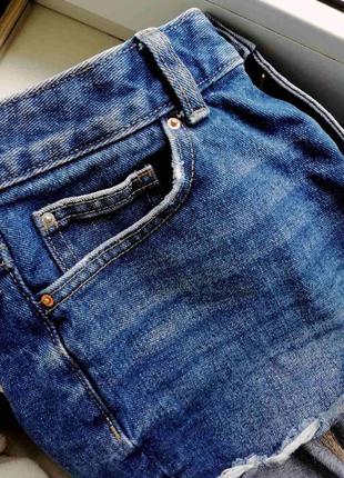 Джинсовые шорты на высокой посадке талии короткие джинсові шорти на високій посадці талії короткі3 фото