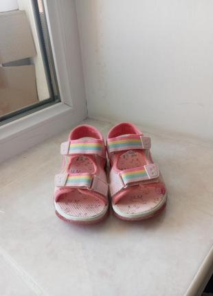 Босоножки сандалии бренда f&amp;f принт 🦄🦄🦄 и 🌈🌈🌈 с мигалками 989 eur 274 фото