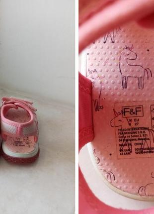 Босоножки сандалии бренда f&amp;f принт 🦄🦄🦄 и 🌈🌈🌈 с мигалками 989 eur 2710 фото