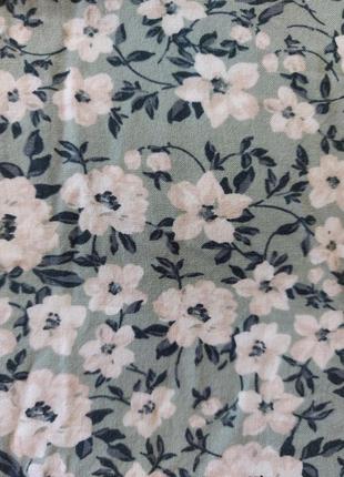 Блуза в квітковий принт george віскоза з воланами вкорочений рукав, р. 145 фото