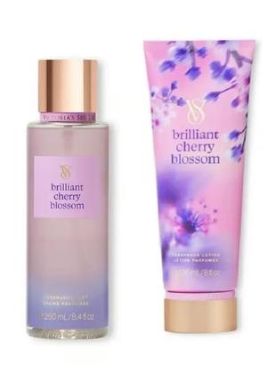 Набір: парфумованний лосьйон та міст victoria's secret brilliant cherry blossom