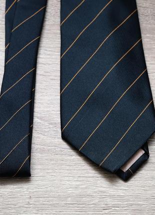 Chanel paris темно зелений смугастий 100% шовк краватка3 фото