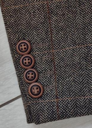 Чоловічий драповий твідовий блейзер піджак вовняний оригінал з латками9 фото