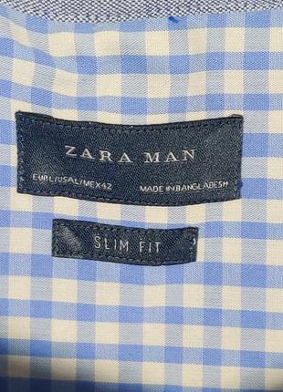 Рубашка мужская синяя классическая zara4 фото