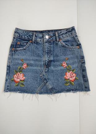 Джинсовая юбка topshop, размер xxs 4