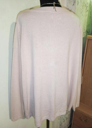 Мягкий,персиковый,нежный,базовый джемпер-пуловер,большого размера,only3 фото
