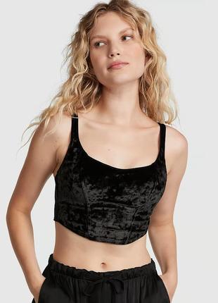 Велюровый корсетный топ victoria's secret pink