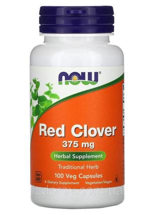 Красный клевер 375 мг now foods red clover для женского здоровья и гормонального баланса 100 капсул1 фото