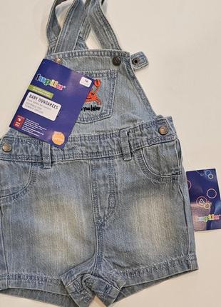 Комбінезон джинсовий шортиками lupilu р.74,80,86, вік 6-9міс.,9-12 міс.,12-18 міс.