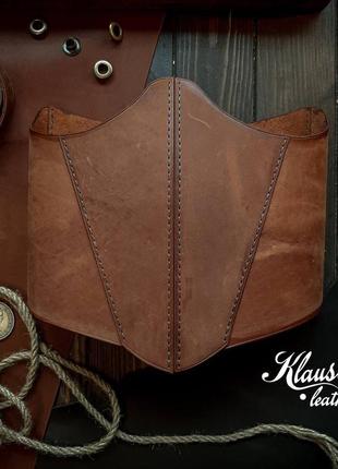 Кожаный винтажный корсет ручной работы klausberg leather6 фото