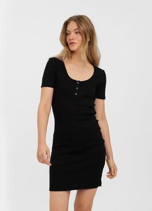 Распродажа! платье в рубчик черная zara3 фото