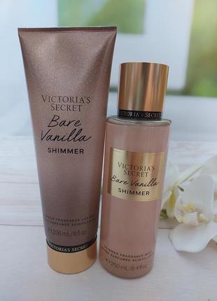 Спрей для тела с шиммером bare vanilla victoria's secret