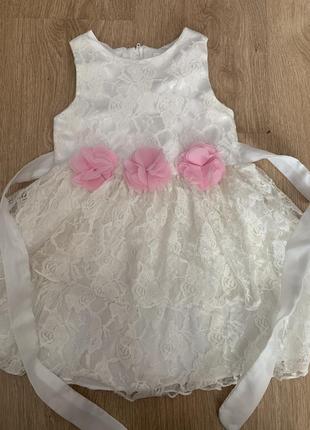 Детское нарядное платье на 2 рючки