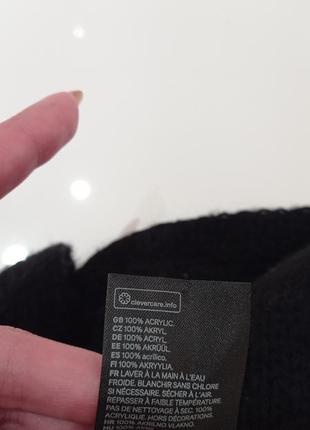 Черная теплая повязка с брошью h&m 🥰💓2 фото