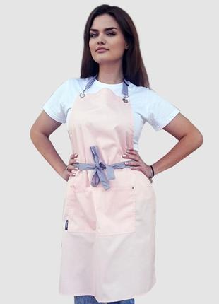 Фартук розово-серый nibano