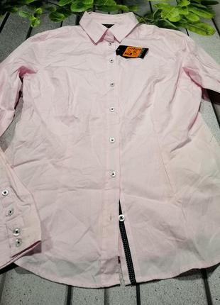 Рубашка женская классическая приталенная розовая2 фото