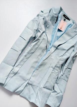 Оригинальный пиджак, жакет, блейзер нежно голубого цвета5 фото
