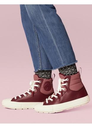 Converse chuck taylor all star berkshire boot bordo.жіночі кеди. теплі.5 фото