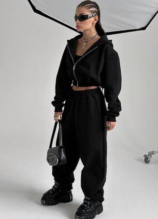 Стильний жіночий спортивний прогулянковий костюм на кожен день: джоггери + зіп худі