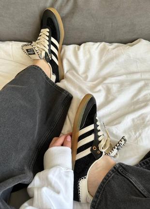 Adidas samba wales bonner black/white2 фото