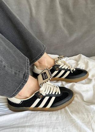 Adidas samba wales bonner black/white6 фото