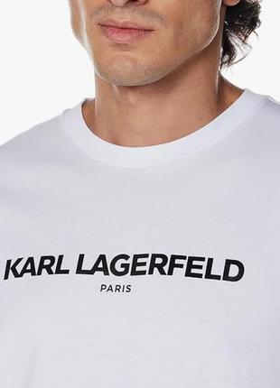 Белая футболка karl lagerfeld р.m-xxl,оригинал,с логотипом,хлопок,карл лагерфельд5 фото