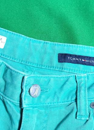 Женские штаны tommy hilfiger rome regular fit бирюзового цвета, размер 303 фото