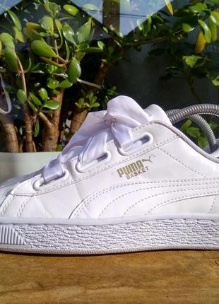 Кроссовки сникерсы puma basket heart patent women's shoes puma white 363073-02 40 р5 фото