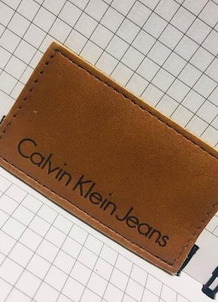 Оригинальная кожаная лейба calvin klein jeans5 фото