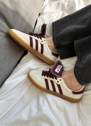 Adidas samba wales bonner cream bordo1 фото