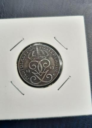 Монета швеция 2 эре, 1949 года3 фото