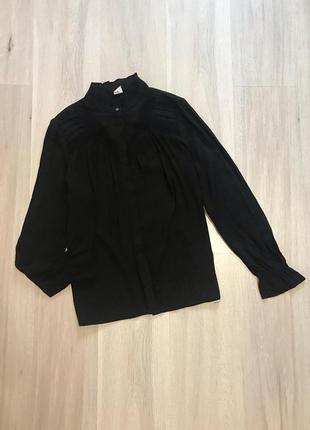 Новая черная натуральна рубашка нова натуральна чорна сорочка з мереживом gap1 фото