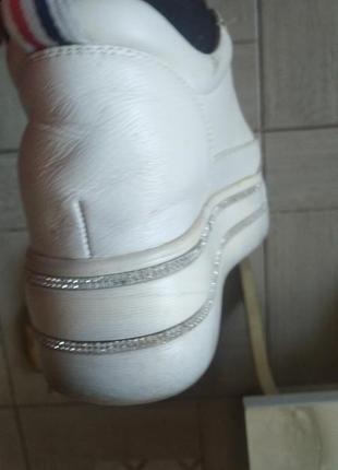 Белые кеды ботинки на высокой подошве натур кожа 38 р9 фото