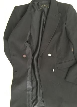 Двубортный удлинённый пиджак zara p.408 фото
