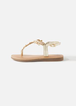 Акция 🎁 новые стильные золотистые
сандалии босоножки accessorize рearl flower sandal4 фото