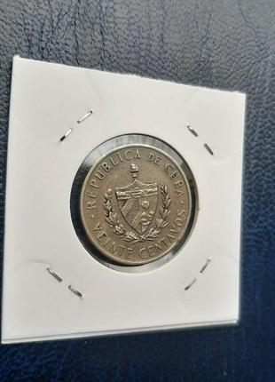 Монета куба 20 сентаво, 1968 года, хосе марті7 фото